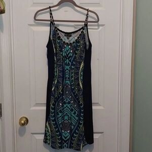 Sam and Jess navy blue printed dress Sz XL P NWT